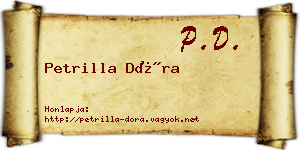 Petrilla Dóra névjegykártya